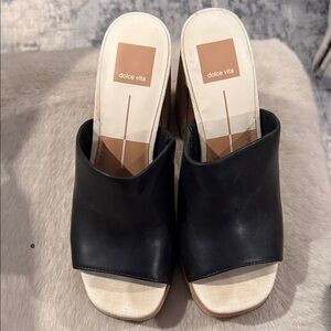 Dolce Vita Black and Cream Women's Mules